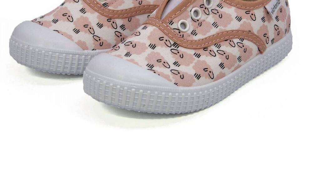 NEW VICTORIA girl's slip on canvas shoes in rose